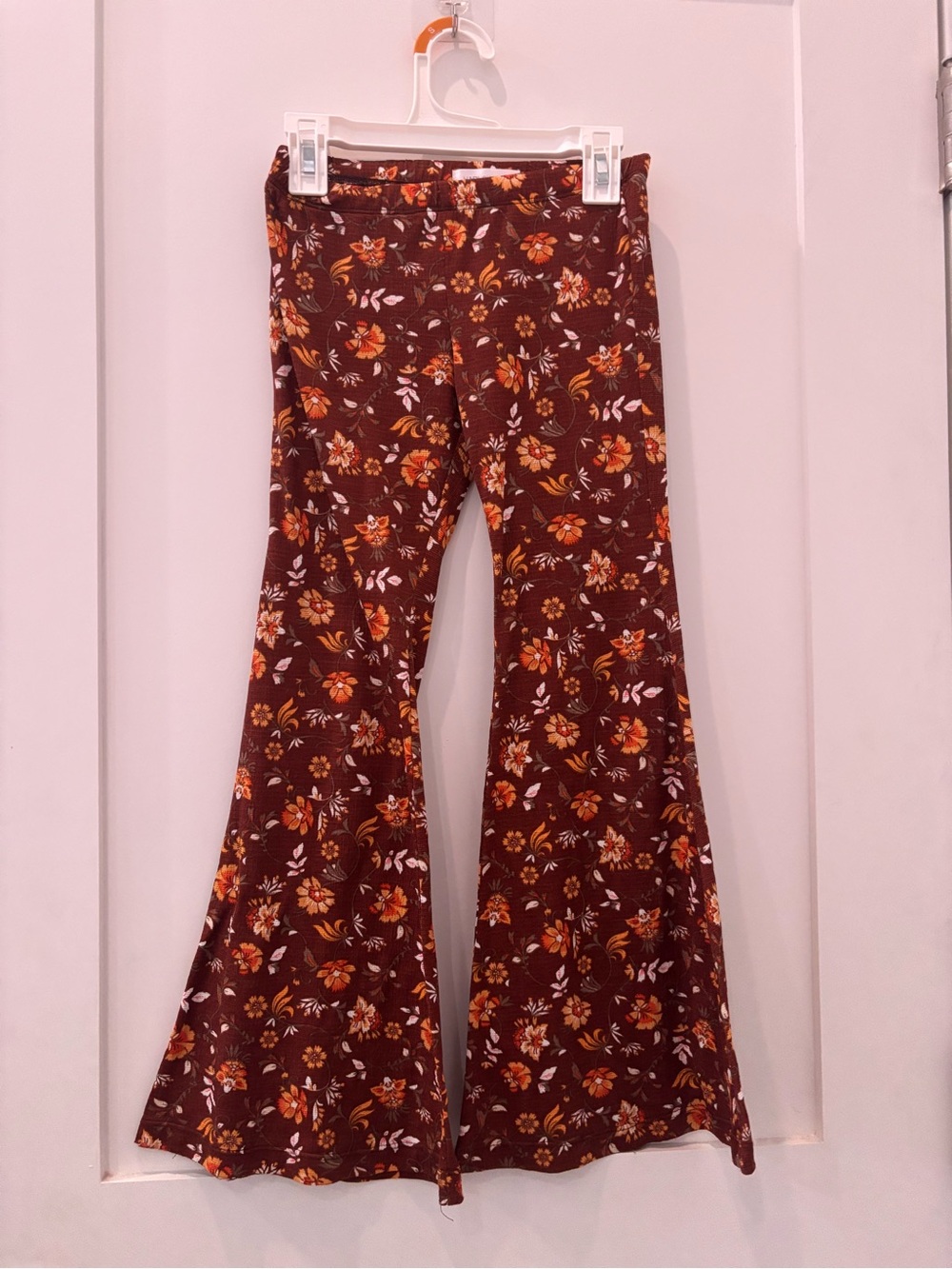 Harlow Jade Girls' Brown Floral Flared Bellbottom Pants